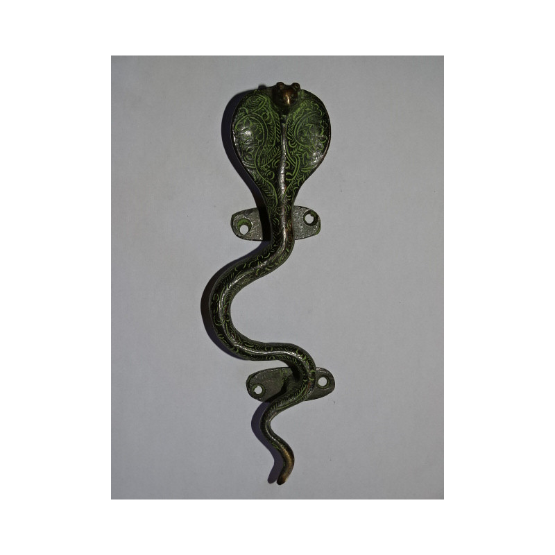 Manico in bronzo Cobra verde 21 cm