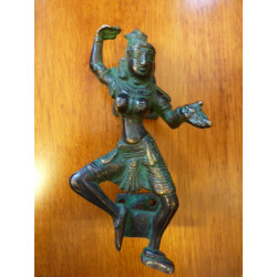 Manico in bronzo danseuse indiano verte