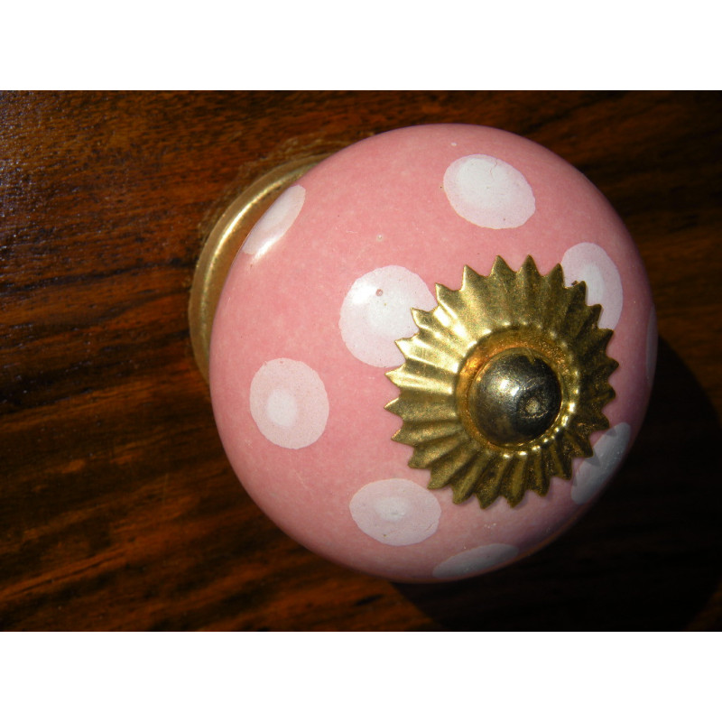 Porzellan Schubladen knöpfe Pech rosa/golden