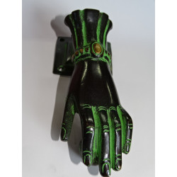 Grande battente in bronzo patinato a mano in nero e verde - 10 cm