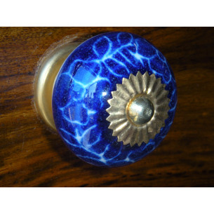 Porcelain knobs dark-blue flowers whites