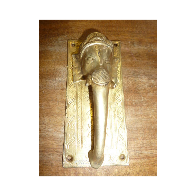 aldaba de bronce dorado placa de elefante