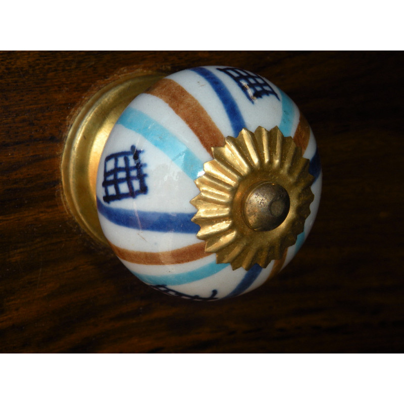 Boutons en porcelaine strillés bleu chinois