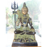 große bronze de Shiva assis avec trident
