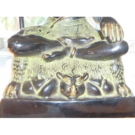 Grand bronze de Shiva assis avec trident