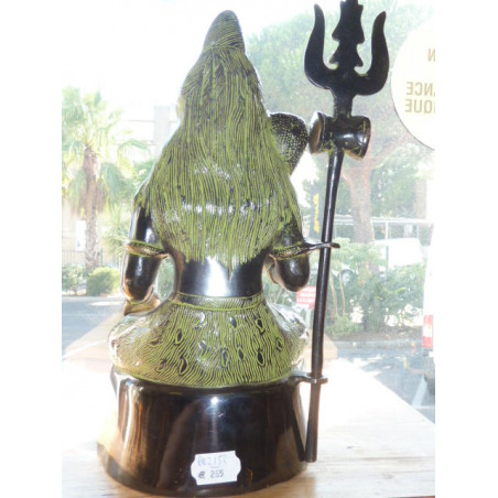 große bronze de Shiva assis avec trident