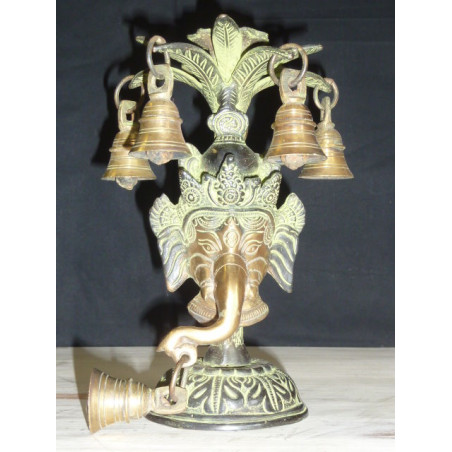 Chandelier three avec Ganesh en bronze