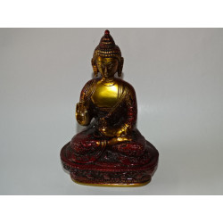 Buddha Medizin mit goldener und brauner Patina - 17 cm