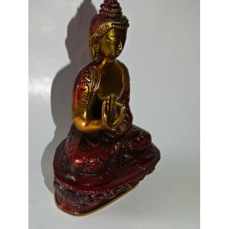 Medicina del Buddha con una patina dorata e marrone - 17 cm