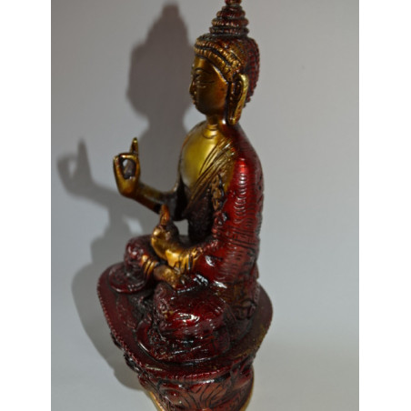 Medicina del Buddha con una patina dorata e marrone - 17 cm