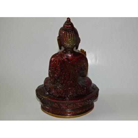 Medicina de Buda con pátina dorada y marrón - 17 cm