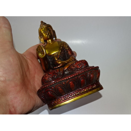 Buddha Medizin mit goldener und brauner Patina - 17 cm