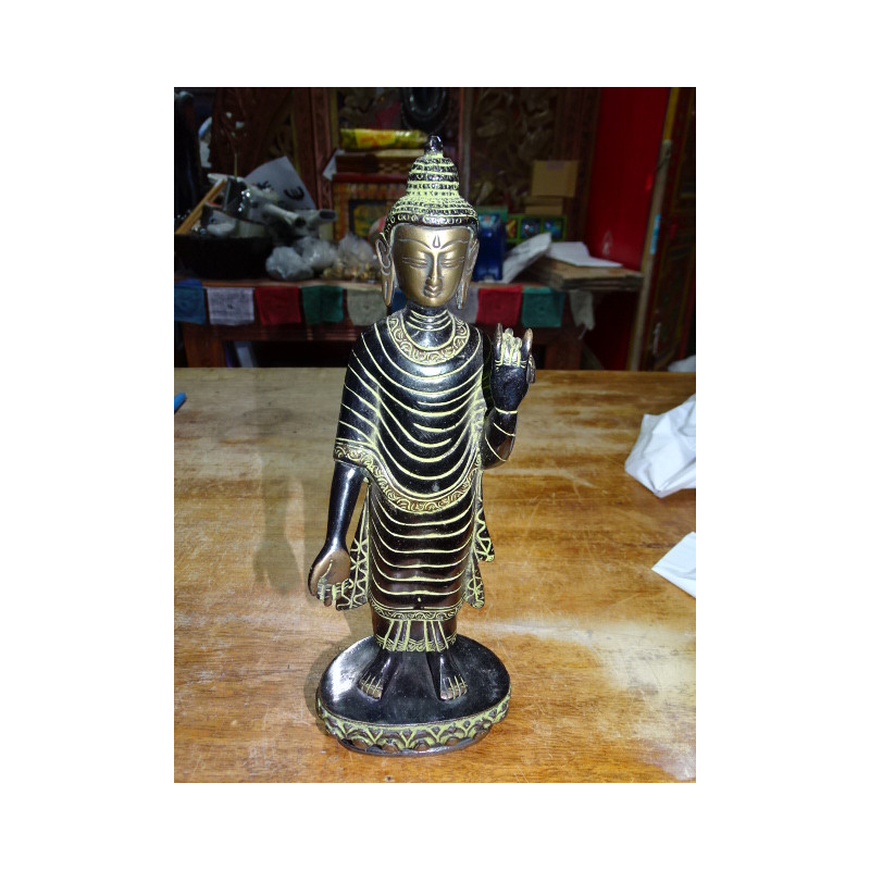 Gran estatua de bronce del Buda de pie - 28 cm
