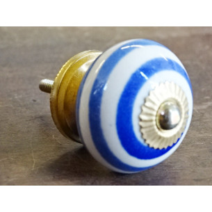 white handle with blue lines
