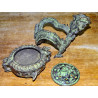 Encensoir en forme de dragon en bronze avec patine verte