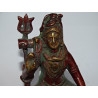 Pequeña estatua de bronce de Shiva con pátina marrón