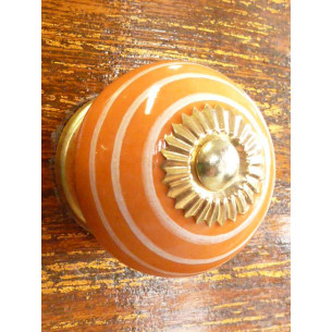 Pomelli dei cassetti porcellana trait bianchi/arancione