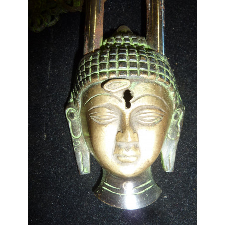 Cadenas en bronze avec tête de buddha doré