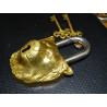 Indian padlock lion head patina gold