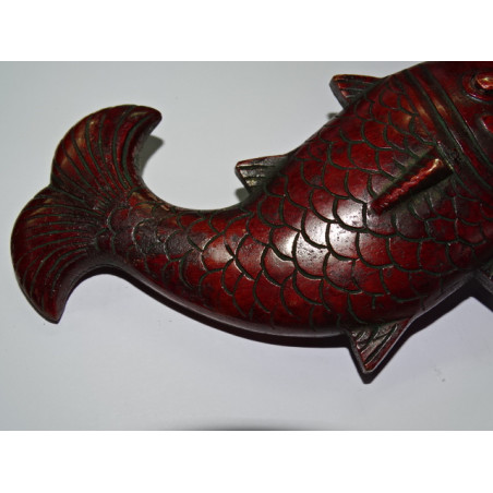Candado de bronce Pátina marrón pescado