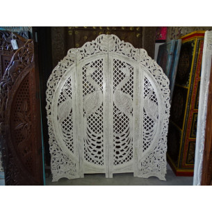 Screen rond peacock white distress