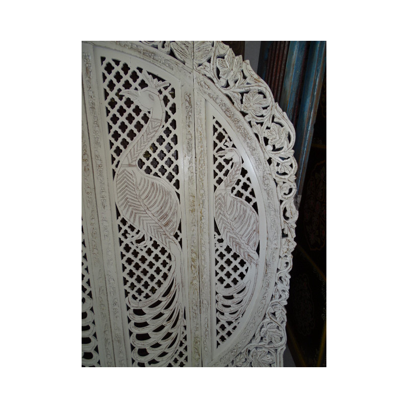 Screen rond peacock white distress
