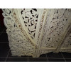Paravent rond fleurs blanc poncé