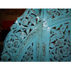 Round Screen sanded turquoise flowers