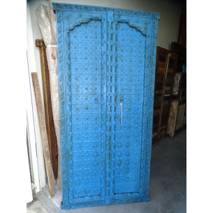 Portes de placard turquoise avec arche en 93 X 195 cm