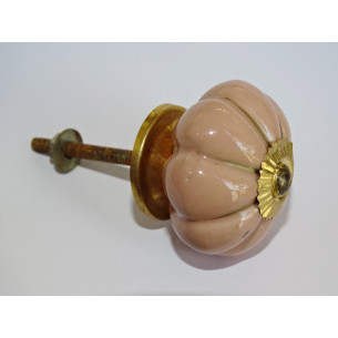 Boutons citrouille beige rosé traits dorés