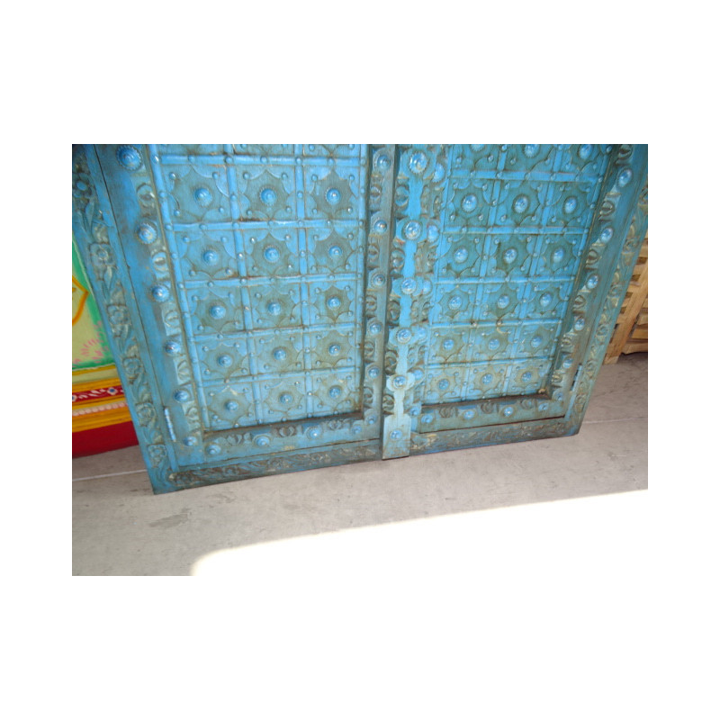 Portes de placard turquoise avec arche en 92 X 170 cm