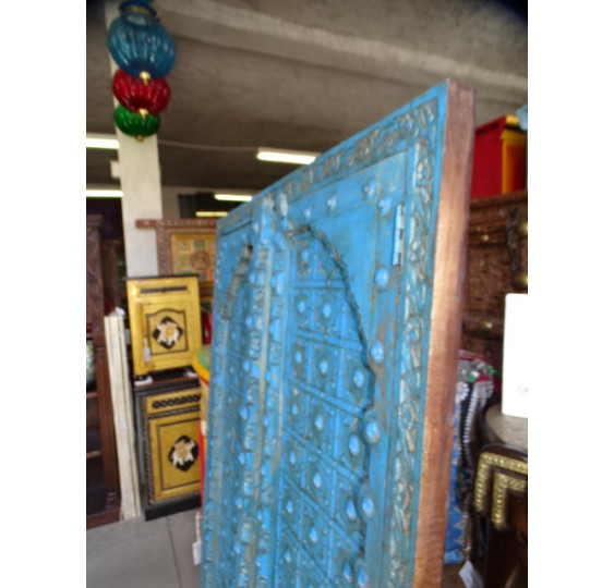 Portes de placard turquoise avec arche en 92 X 170 cm