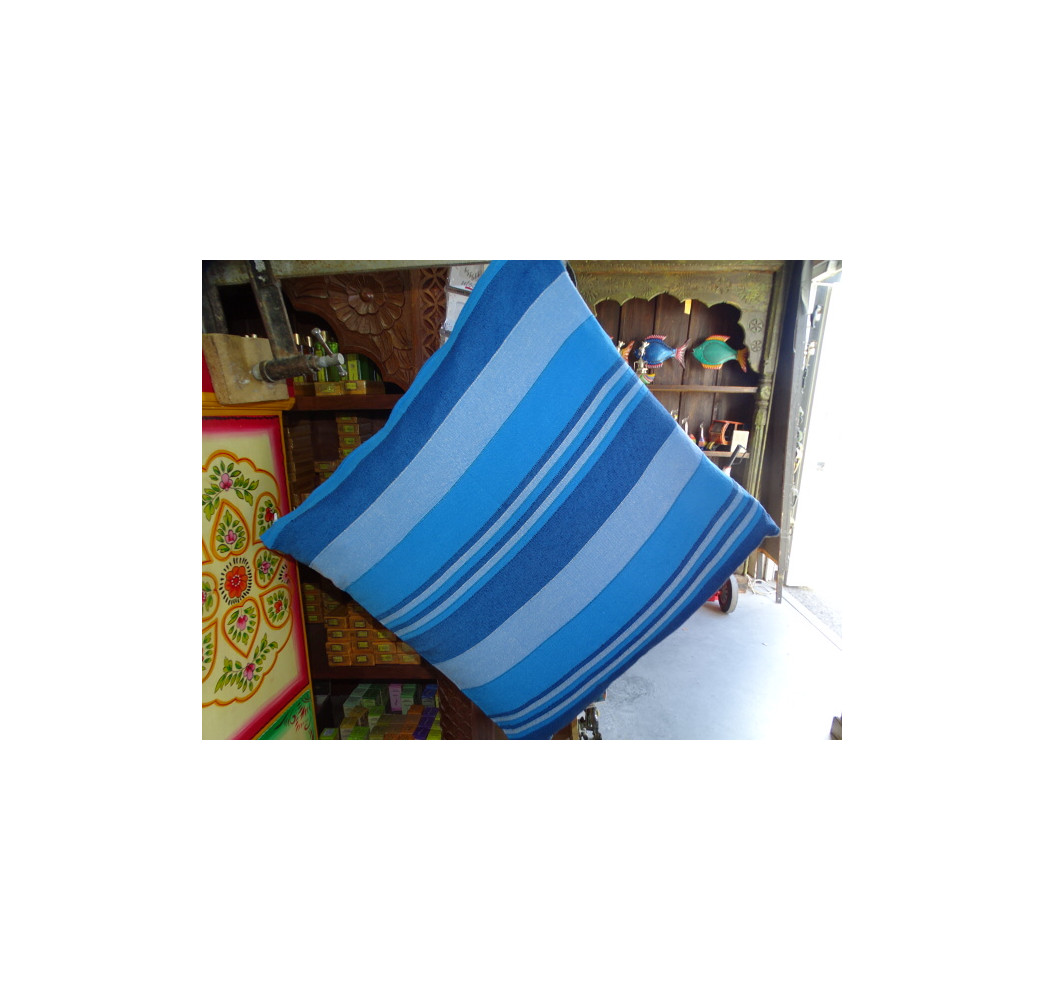 Housse de coussin kerala 60X60 cm turquoise et 2 bleus