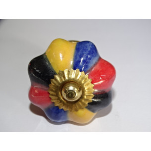 Poignée en porcelaine citrouille multicolore foncée