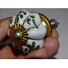 Boutons citrouille 40 mm vintage vert avec traits dorés
