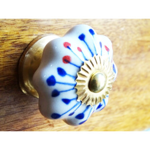 Porcelana mango calabaza estambres de color azul