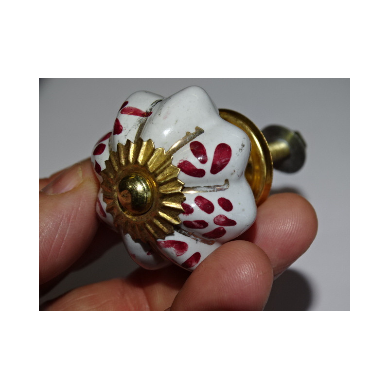 zucca rosse bottoni 35 mm vintage con linee dorate