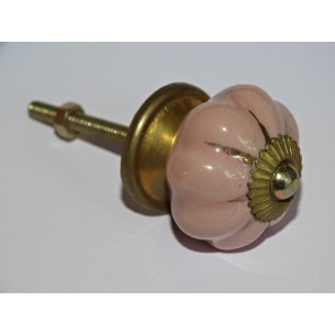 Botones de calabaza de color beige rosa de 35 mm con líneas de oro