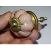 Boutons citrouille 35 mm beige rosé avec traits dorés