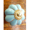 Porcelain knobs blue sky filet gold