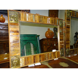 Espejo Buda en teca reciclada 120 x 90 cm horizontal