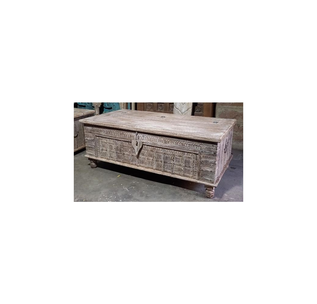 Cofre antiguo Pitarah mesa de centro de 140x73x54 cm
