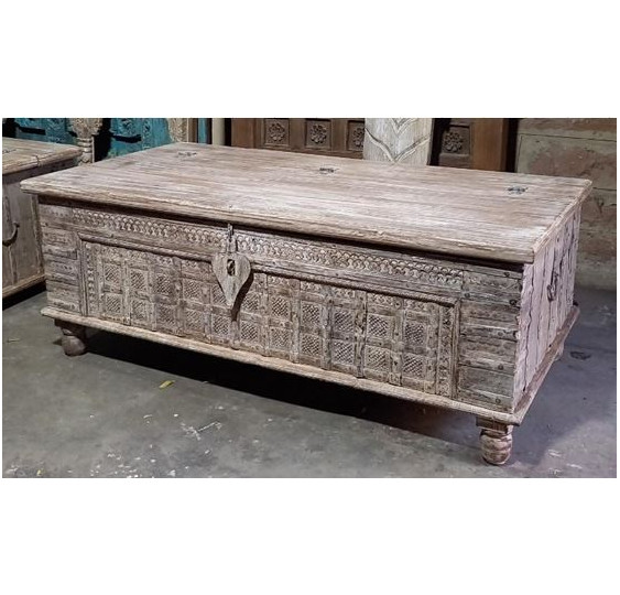 Cofre antiguo Pitarah mesa de centro de 140x73x54 cm