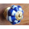 Maniglie porcelaine damier blu