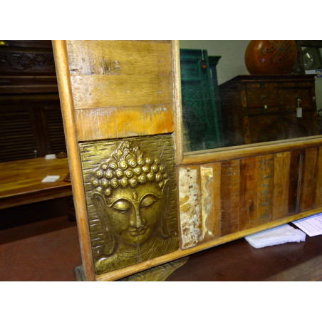 Espejo Buda en teca reciclada 120 x 60 cm horizontal