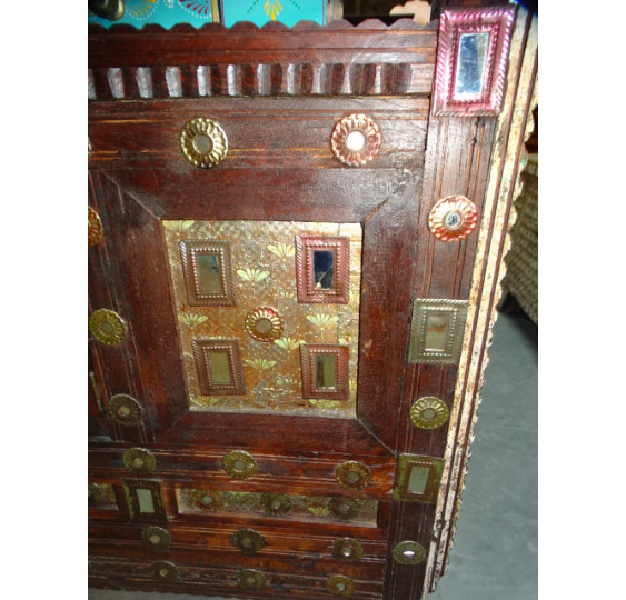 Vecchio damchaya decorato con specchi 127x41x128 cm