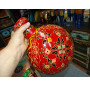 Hand painted metal water jar Red 36 cm