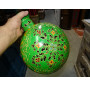 Green hand painted metal water jar 36 cm
