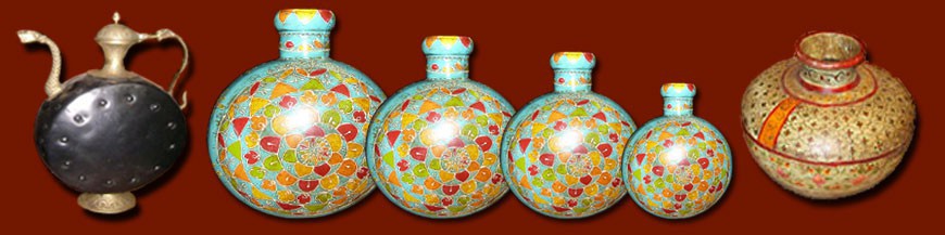 Deko , Topf eiserner Hand gemalt Kürbis Vasen , Innenarchitektur in Indien.